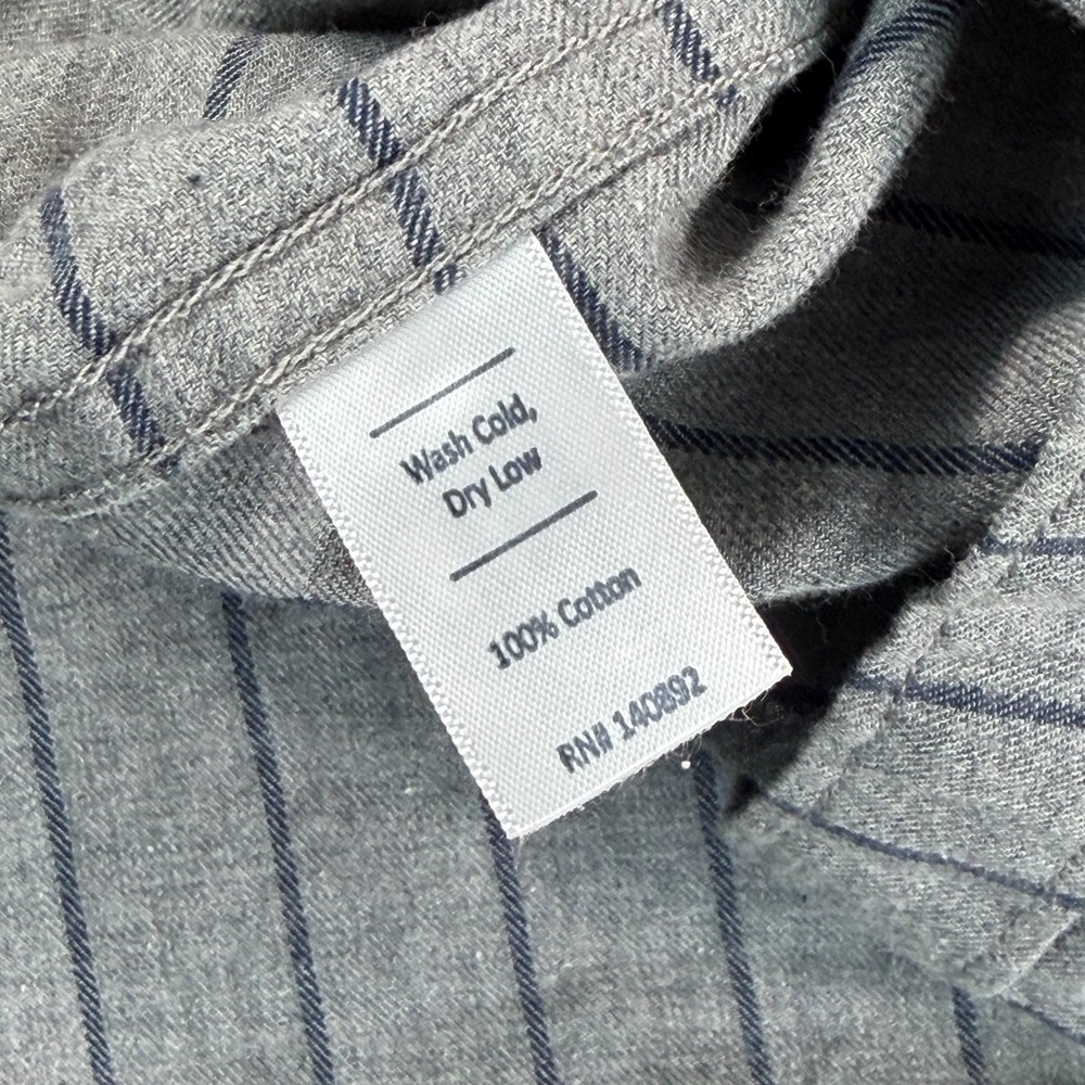 Marine Layer Lipton Shirt Men Larger Grey Blue Stripe Long Sleeve NWT $98 - Picture 9 of 10